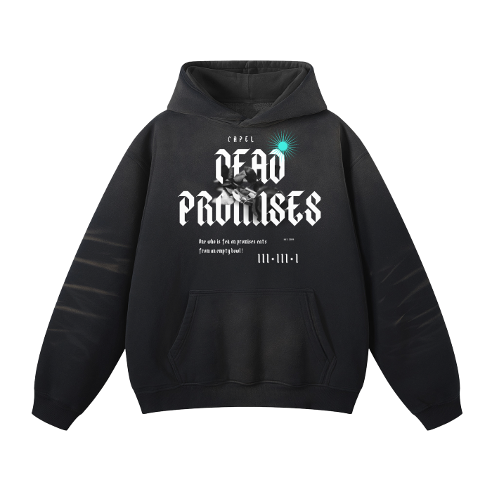 Dead Promises Streetwear Unisex Monkey Washed Dyed Fleece Hoodie